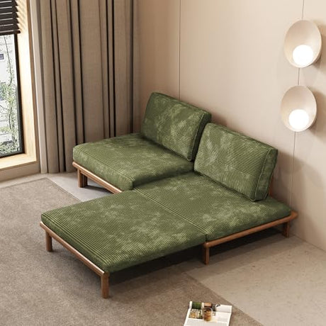 Lartis 78.7" Sofa Bed, Sleeper Pull Out Couch, Modern Couch Convertible Modern Futon for Living Room/Apartment/Bedroom, Modular Design Sofa,Full Solid Wood Frame Lartis