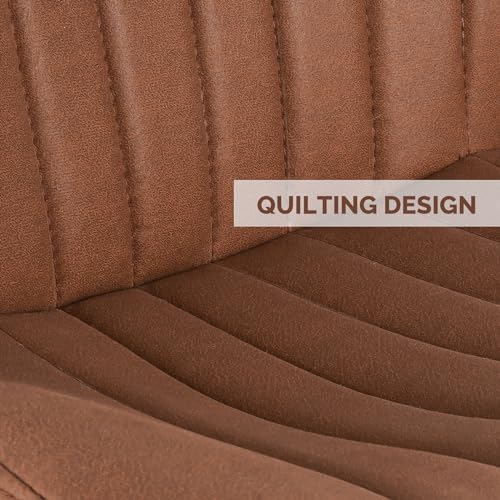 Nalupatio Dining Chairs Set of 6, Modern Dining Room Chairs Comfy Backrest Thick Upholstered Kitchen Chairs 19IN Height with Metal Legs Brown Nalupatio