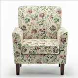 Container Furniture Direct Contemporary Accent Arm Chair with Birch Wood Frame and Velvet Upholstery, Armchair for Office and Living Room Decor, Removable Cushions, 04 Printed Fabric Container Furniture Direct