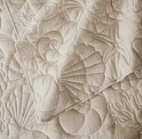 WDCOZY Coastal Beach Beige Twin Size Quilt Bedding Sets, Nautical Tropical Ocean Bedspread, Scallop Seashell Soft Coverlet, Lightweight Summer Thin Comforter for All Season WDCOZY