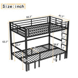 Bellemave Twin XL Over Twin XL Futon bunk Bed, Lower bunk can be Pulled Out in Three Sections, Loft Bed with Sofa for Teens, Adults, Bedroom, Black Bellemave