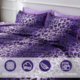 A Nice Night Leopard Printed，Satin Silky Soft Quilt Sexy Luxury Super Soft Microfiber Comforter Quilt Bedding Comforter Set Full/Queen, Light Weighted (Purple, Queen(88-by-88-inches)) A Nice Night