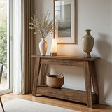Tribesigns 41.3-Inch Farmhouse Entryway Table, 2-Tier Narrow Console Table Behind The Couch, Entryway Furniture with Storage for Small Spaces, Living Room, Hallway, Foyer, Rustic Brown Tribesigns
