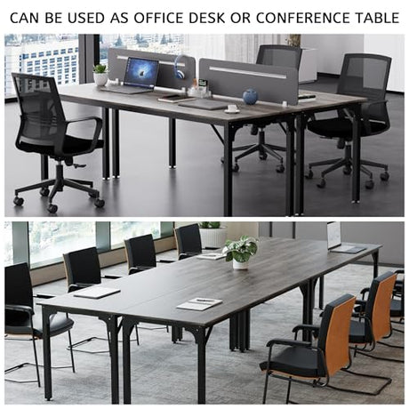 LayBurst 6.5ft Conference Table with Flexible Configuration,Conference Room Table with Adjustable Footpads,Stable Structure,Large Rectangle Seminar Table for 4-22Person LayBurst