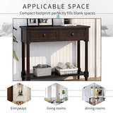 Bellemave Console Table with Drawers, Retro Entryway Table with 2 Drawers and Open Storage Shelf, Narrow Long Sofa Table, Behind Couch Table for Living Room, Foyer and Hallway,Espresso Bellemave