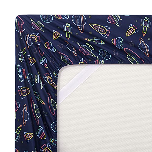 1500 Supreme Kids Bed Sheet Collection - Fun Colorful and Comfortable Boys and Girls Toddler Sheet Sets - Deep Pocket Wrinkle Free Soft and Cozy Bedding - Twin XL, Neon Spaceships Sweet Home Collection