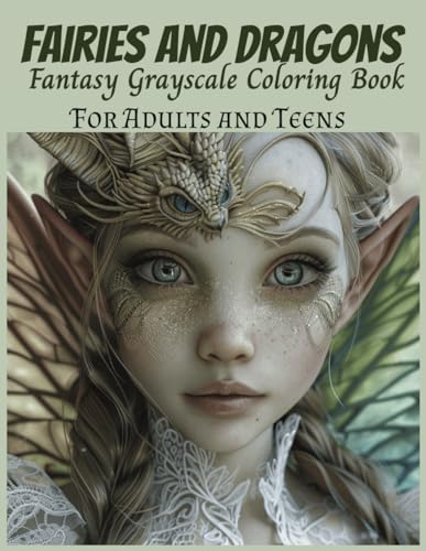 Fairies and Dragons Fantasy Grayscale Coloring Book For Adults And Teens: For Adult Relaxation and Stress Relief, Stimulate Mindfulness, Boost ... Dragons, and Other Imaginary Beasts)