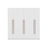 Manhattan Comfort Gramercy 3-Sectional Wood Wardrobe Armoire Closet in White Manhattan Comfort