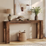 TRIBEWOOD Solid Wood Console Table for Entryway, 70.9-Inch Extra Long Farmhouse Sofa Table Behind Couch, for Living Room, Foyer, Hallway, Entrance, Rustic Brown TRIBEWOOD