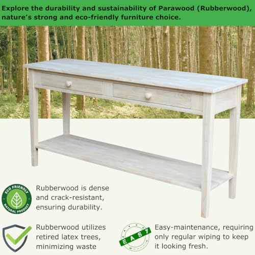 IC International Concepts Spencer Server Extended Length Console Table, Versatile Design for Dining Room, Hallway, or Entryway - Unfinished IC INTERNATIONAL CONCEPTS