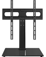 OLIXIS Universal TV Mount Stand for 26-55 inch TVs, Height Adjustable, Swivel Table Top TV Stand with Tempered Glass Base, Holds up to 99 LBs, Max VESA 400x400mm OLIXIS