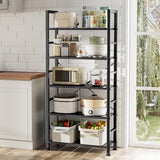 Sweetcrispy Book Shelf, 5 Tier Bookcase, Tall Bookshelf Modern Book Case for Books, Garage Kit, CDs, Movies, Black Industrial Corner Storage Organizer for Bedroom Home Office Kitchen Living Room Sweetcrispy