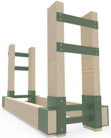 Fiwithy Outdoor Firewood Rack Bracket Kit with 4 Support Bars for Fire Wood Pile Storage, Heavy Duty DIY Fireplace Log Stacking Stand Holder for 2x4 Lumber, Green, 1 Pair Fiwithy