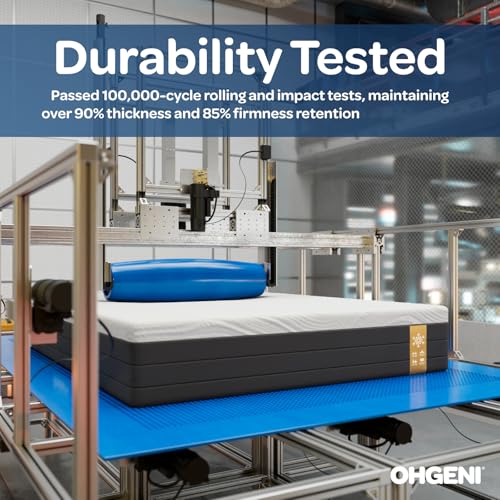 OhGeni 10 Inch Full Size Mattress, Cooling Gel Memory Foam Bed Mattresses in a Box, Cool Touch Surface, Ergonomic Support & Pressure Relief, Medium Feel, CertiPUR-US Certified Foam, Designed in USA OhGeni