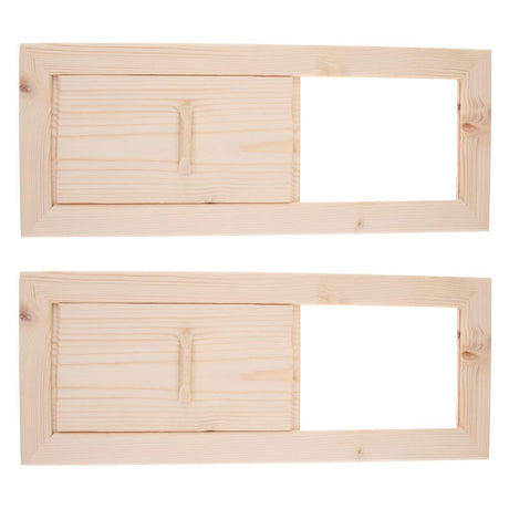 2 Pieces Cedar Sauna Air Vent Set - Premium Wooden Ventilation Panel For Home Sauna, Natural Wood Window Louver, Easy Install And Adjustable Size - Perfect For Relaxation And Fatigue Elimin Xiaojikuaipao