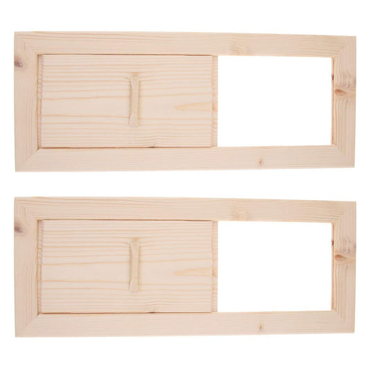 2 Pieces Cedar Sauna Air Vent Set - Premium Wooden Ventilation Panel For Home Sauna, Natural Wood Window Louver, Easy Install And Adjustable Size - Perfect For Relaxation And Fatigue Elimin - WoodArtSupply