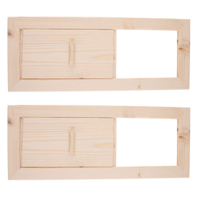2 Pieces Cedar Sauna Air Vent Set - Premium Wooden Ventilation Panel For Home Sauna, Natural Wood Window Louver, Easy Install And Adjustable Size - Perfect For Relaxation And Fatigue Elimin