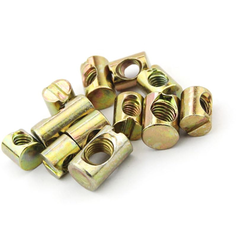 24pcs M6x11mm Barrel Bolts Cross- Dowel Slotted Nuts Baby Bed Crib Screws Hardware Replacement Kit for Bunk Bed Beds Headboards Chairs Furniture Lhazemu