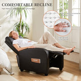 Sweetcrispy Recliner Chair Fabric Recliner Sofa No Massage, Home Theater Seating with Lumbar Support, Adjustable Push Back Overstuffed High-Density Sponge Reclining for Living Room, Grey