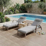 Garvee Outdoor Chaise Lounge Set of 2, 5-Position Adjustable PE Wicker Reclining Chairs with Wheels & 3.5" Cushions, 400 lbs Capacity All-Weather Patio Furniture for Poolside, Garden, Beach(Gray)