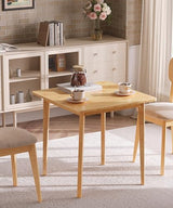 HOOBRO Bamboo Dining Table, Square Dining Table for 2, 27.6" Kitchen Table for Small Space, Writing Table, Easy to Assemble, for Dining Room, Living Room, Office, Kitchen, Apartment, Natural YL70CZ01 HOOBRO