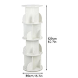 360-Degree Rotating White Bookshelf Tower – 4-Tier Solid Wood Bookcase for Kids and Adults wirlsweal