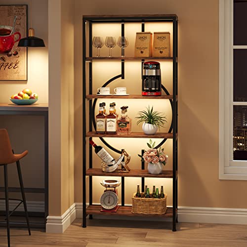 Tribesigns 70.9 Inch Vintage Industrial 6-Tier Bookshelf with Open Shelves and Sturdy Metal Frame Tribesigns