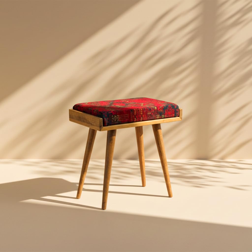 Ultimate Premium Products Walnut Ottoman Stool for Living Room | Versatile as a Piano Bench | Ideal Bedroom Bench | Functional Footstool Bench | Oriental Ultimate Premium Products