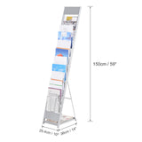 PATIKIL Detachable Magazine Display Racks Floor Standing 10 Layers Brochure Stand Catalog Literature Holder for Hotel, Exhibition, Office PATIKIL