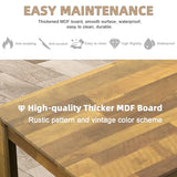 STHOUYN 71" 6ft Kitchen Dining Room Table for 6 8, Large Farmhouse Dinner Table, Wood Rectangular Long Table for Big Family, Waterproof & Scratch Resistant, Conference Table (Brown) STHOUYN