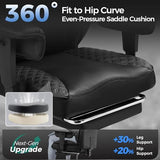 GTRACING Big and Tall Gaming Chair 400lbs Heavy Duty Office Chair with Foot Rest & Ergonomic Pocket Spring Lumbar Support, High Back 3D Saddle Shaped Cushion for Back Pain Relief, Matte-Black GTRACING
