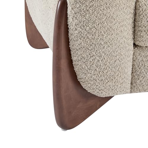 Christopher Knight Home Alma 63" Boucle Loveseat with Wood Legs, 2 Seater Sofa Couches for Living Room, Upholstered Couch Chair, Soft Seating Lounge Sofa Chair, Cozy Loveseat with Armrest, Almond Christopher Knight Home
