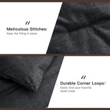 Litanika Full Size Comforter Sets Black White Grey - 3 Pieces Lightweight Bedding Set, All Season Down Alternative Comforter (1 Comforter, 2 Pillowcases) Litanika