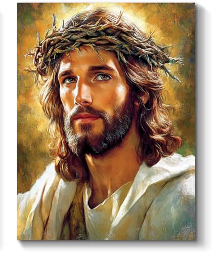 Jesus Paint by Numbers Kit for Adults, 16"x20" Canvas Painting Kit for Beginners, Modern Aesthetic DIY Paint by Number on Canvas for Home Wall Decor 369 WoodArtSupply