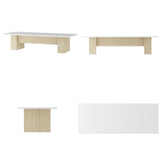 Homsee 118.1" W Rectangular Conference Room Table for 10-12 People, Modern Wood Seminar Meeting Table for Boardroom, Versatile Dining Table for Dining Room, White & Light Brown Homsee