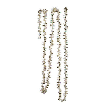 Kurt Adler H2086GO Gold And Irridescent Bead Christmas Tree Garland (9 Feet)