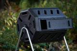 FCMP Outdoor IM4000 Dual Chamber Tumbling Composter Canadian-Made, 100% Recycled Resin - Outdoor Rotating Compost Tumbler Bin for Garden, Kitchen, and Yard Waste, Black (37 Gallon) FCMP Outdoor