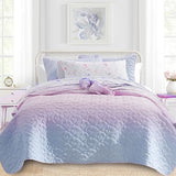 SCHNAUZER HOME Twin Size 2 Piece Quilt Set, Bailey Printed Bedding Coverlet Set, Lightweight Soft Reversible Bedspread Sets for All Season (1 Quilt & 1 Pillow Shams) SCHNAUZER HOME