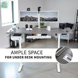 VIVO Electric Standing Desk Frame, Rear-Set Legs, Single Motor Memory Controller Height Adjustment, Frame Only, White, DESK-100E-RW VIVO