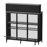 GDLF Vintage Grey Home Bar Unit with Ample Storage and Footrest GDLF
