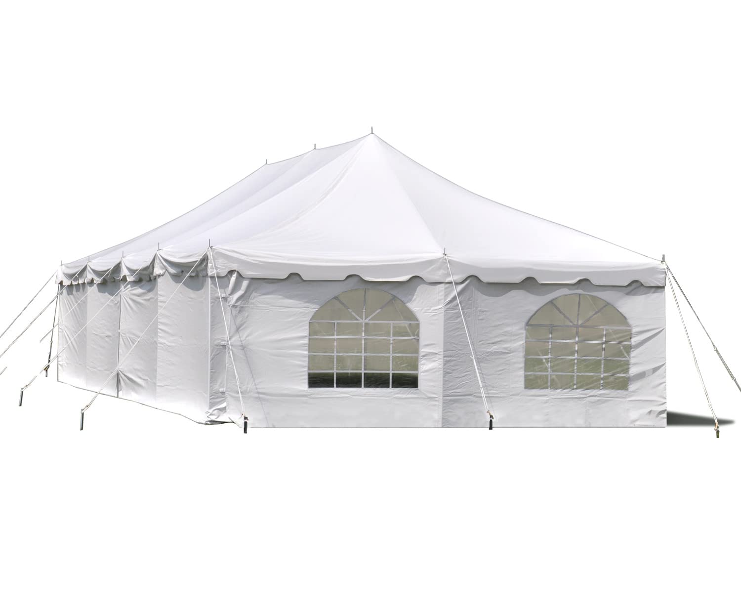 Party Tents Direct 20' x 40' Weekender Canopy Tent with Sidewalls, Easy Up Party Tent for Backyard, Outdoor Tents for Parties, Weddings, Graduations, Banquets, Events, Heavy Duty, PVC White T - WoodArtSupply