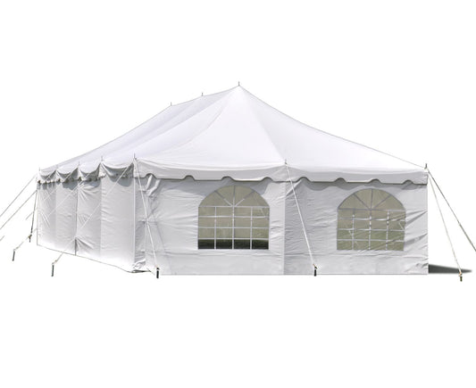 Party Tents Direct 20' x 40' Weekender Canopy Tent with Sidewalls, Easy Up Party Tent for Backyard, Outdoor Tents for Parties, Weddings, Graduations, Banquets, Events, Heavy Duty, PVC White Top