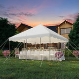 EROMMY 15x15ft Pole Party Tent, Heavy Duty Outdoor Canopy with Carry Bags, Large White Event Tent for 40 People, Ideal for Parties, Weddings, and Gatherings EROMMY
