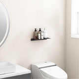 Danpoo Metal Wall Shelf, Black Floating Shelf, Small Bathroom Shelf, 12" Display Shelves for Wall Storage Danpoo