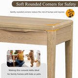 Merax 59.84'' Elegant Console Table with Oak Veneer,Light Luxury Entryway Table with 3 Drawers,Farmhouse Sofa Table with Soft-Corner Design,Suitable for Living Room, Foyer and Hallway, Natural Merax