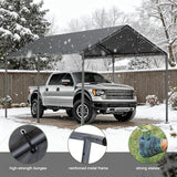 10x20 Heavy Duty Carport, Outdoor Carport Shelter with Reinforced Frame and Stakes, Waterproof Garage Car Port Tent (Gray) gaildon