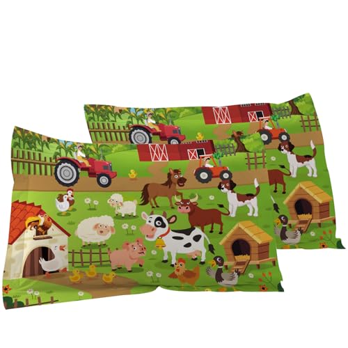 Yasida Farm Animal Cow Full Size Fitted Sheets for Full Sheets Set Girls and Boys Full Bedding Sets Harvest Sheets Goats Chickens Farm Animals Bedding Sheet Soft Microfiber(1*Sheet+2*Pillowcase) Yasida
