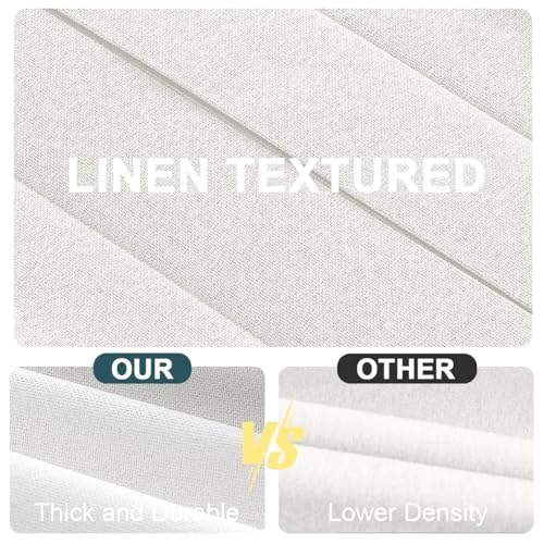 Turquoize 100% Blackout Curtains for Sliding, Accordion & Patio Doors - Extra Wide, Folding Closet Door Curtain with Hooks, Room Divider - W100 x L78, Off White Turquoize