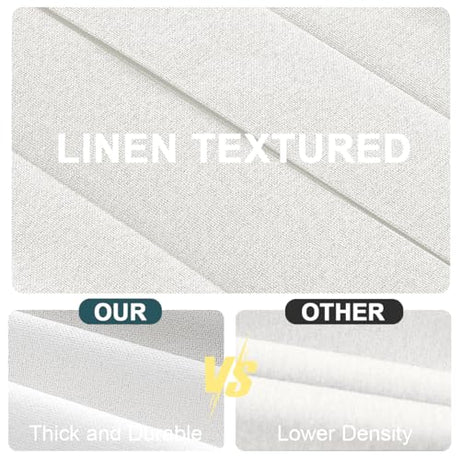 Turquoize 100% Blackout Curtains for Sliding, Accordion & Patio Doors - Extra Wide, Folding Closet Door Curtain with Hooks, Room Divider - W100 x L78, Off White Turquoize