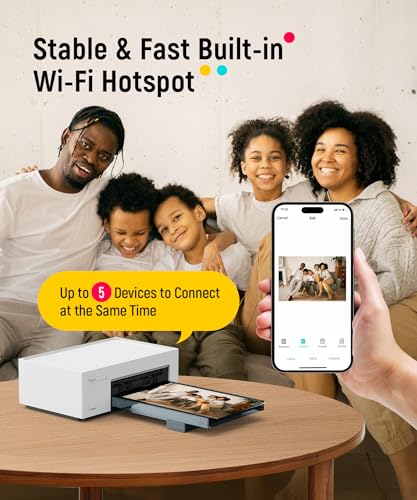 Liene 4x6'' Photo Printer, Phone Printer 100 Sheets & 3 Cartridges, Full-Color Photo, Portable Instant Photo Printer for iPhone Android, Thermal Dye Sublimation, Wi-Fi Picture Printer 100 Papers Liene